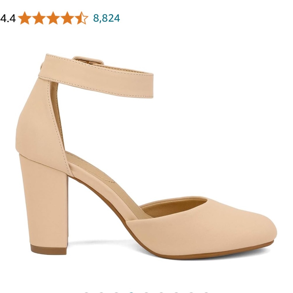 Chic Beige Ankle Strap Heels - Picture 3 of 8
